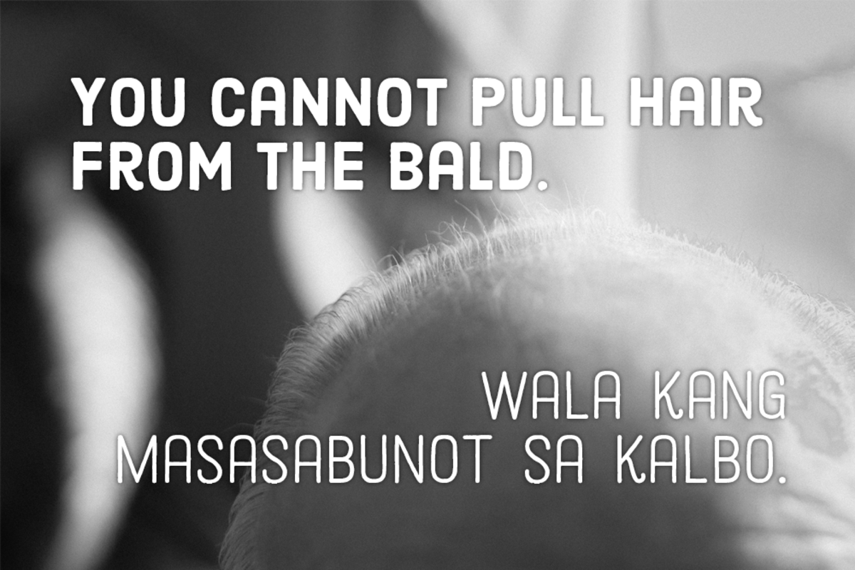 You cannot pull hair from the bald. —Filipino proverb