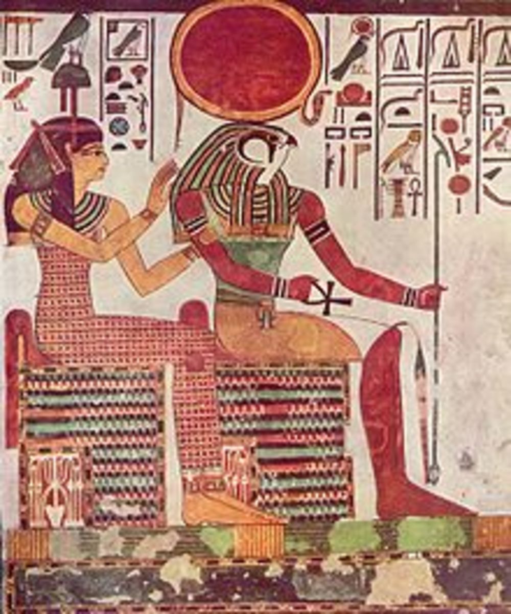 Ra, the Egyptian sun god.