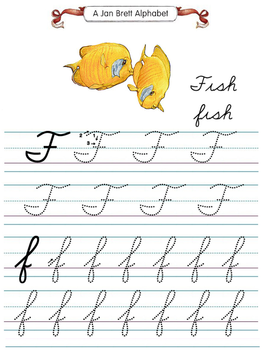 Formation of the letter "f" in cursive.
