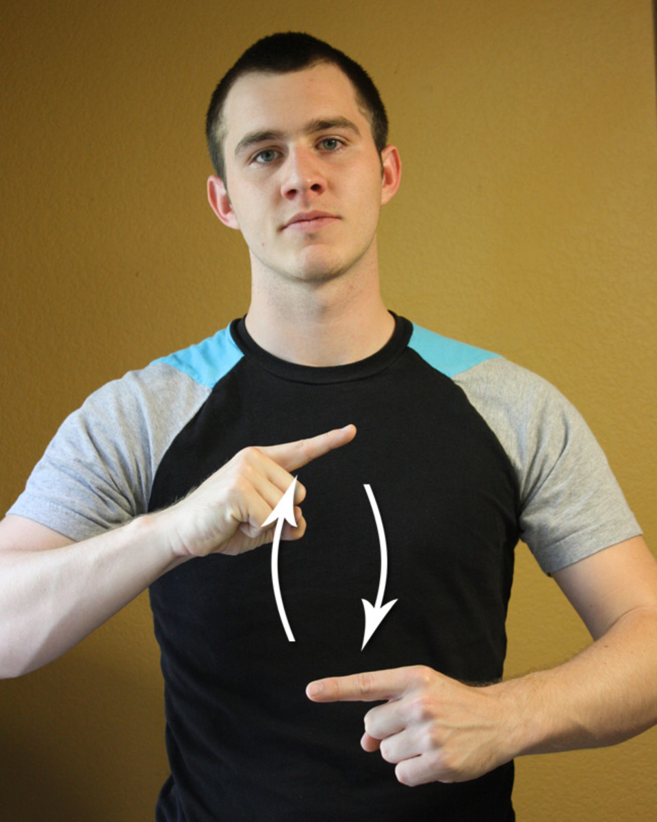 Index fingers are extended, hands move in an outward circle.