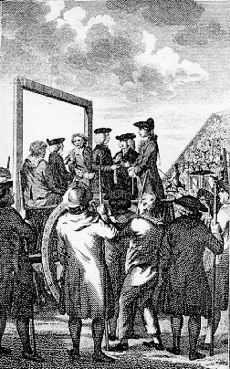 Rev William Dodd being hanged at Tyburn