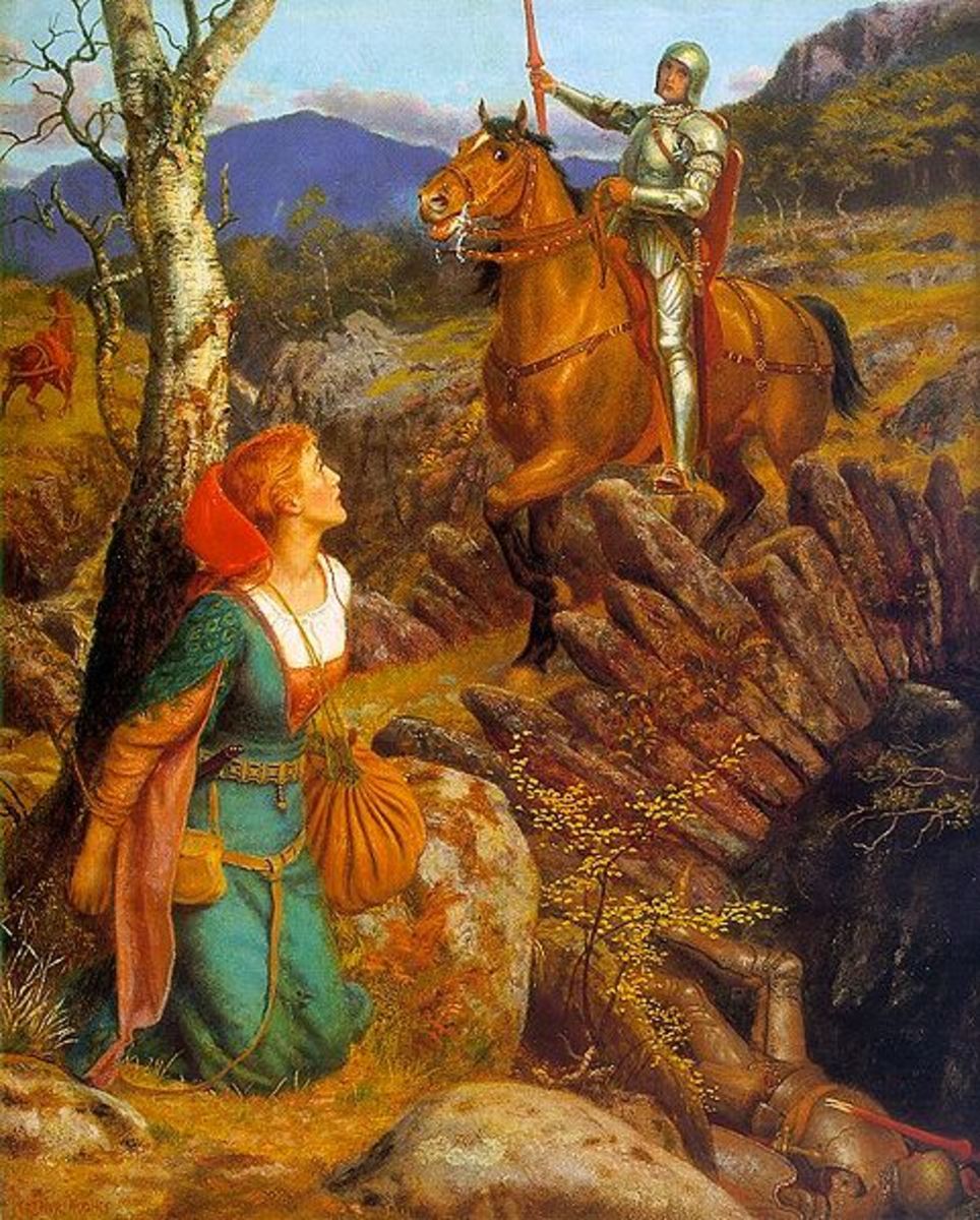 Overthrowing of the Rusty Knight by Arthur Hughes, 1908. Image courtesy Wiki Commons