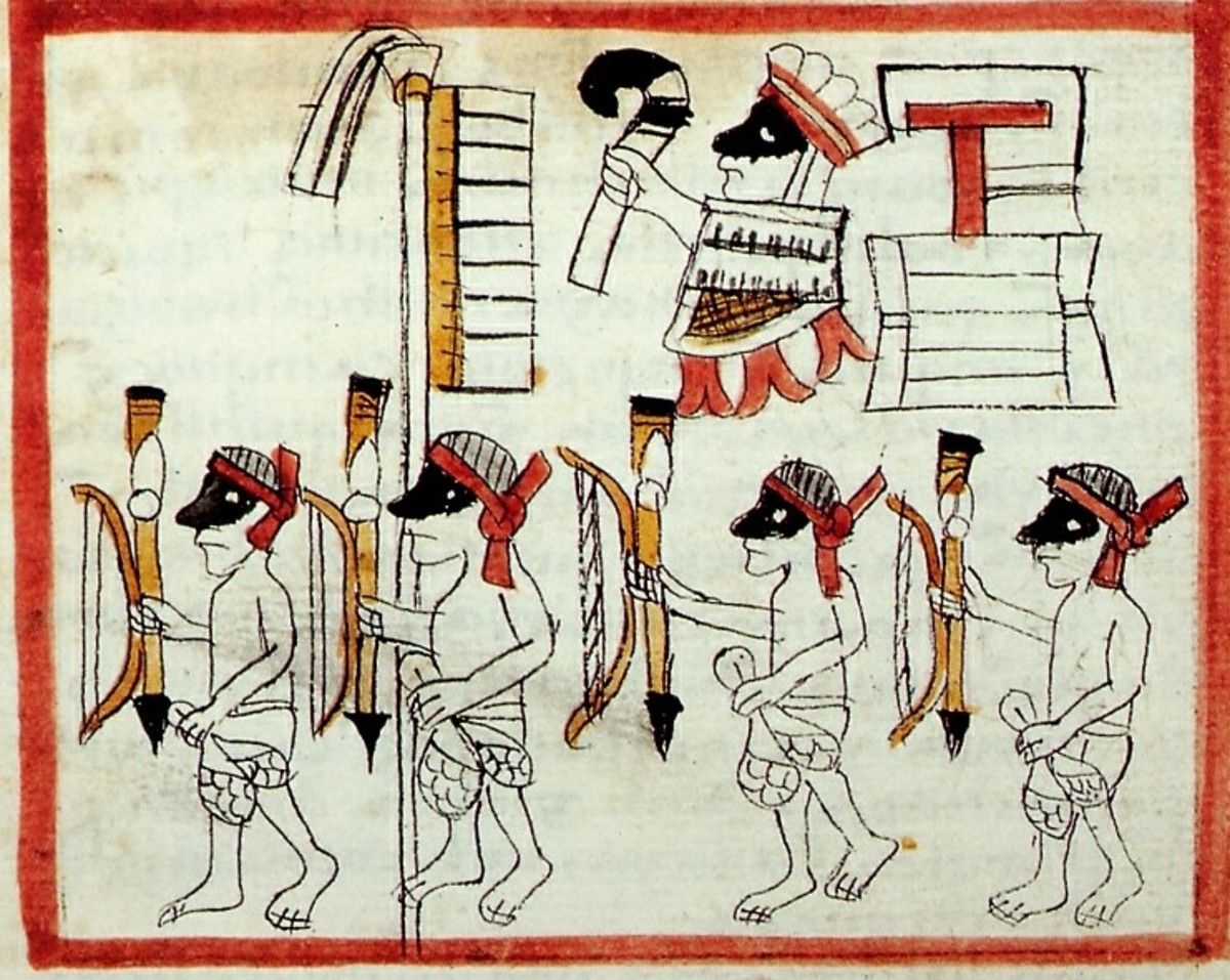 Aztec hunters at the Quecholli festival.