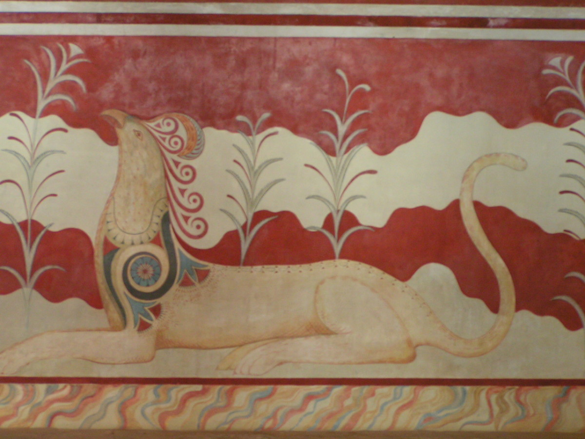 Fresco in the throne room at Knossos