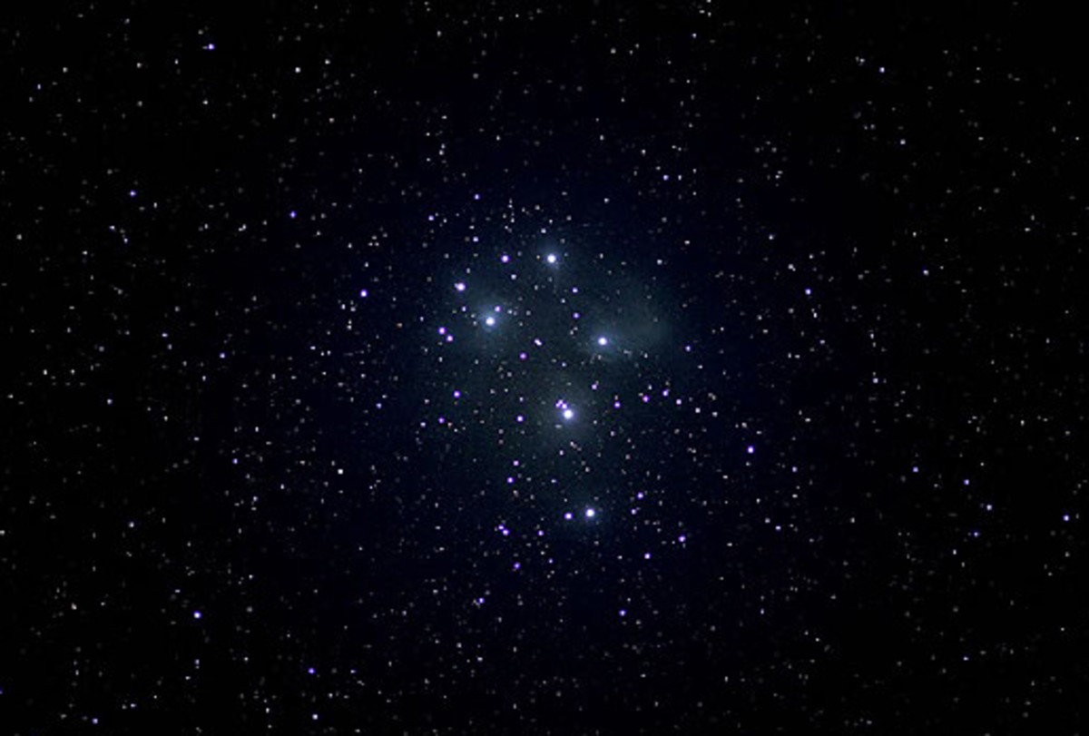 Find star. The Seven sisters of the Pleiades,.