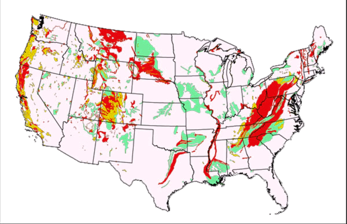 This map depicts the relative landslide risk across the United States