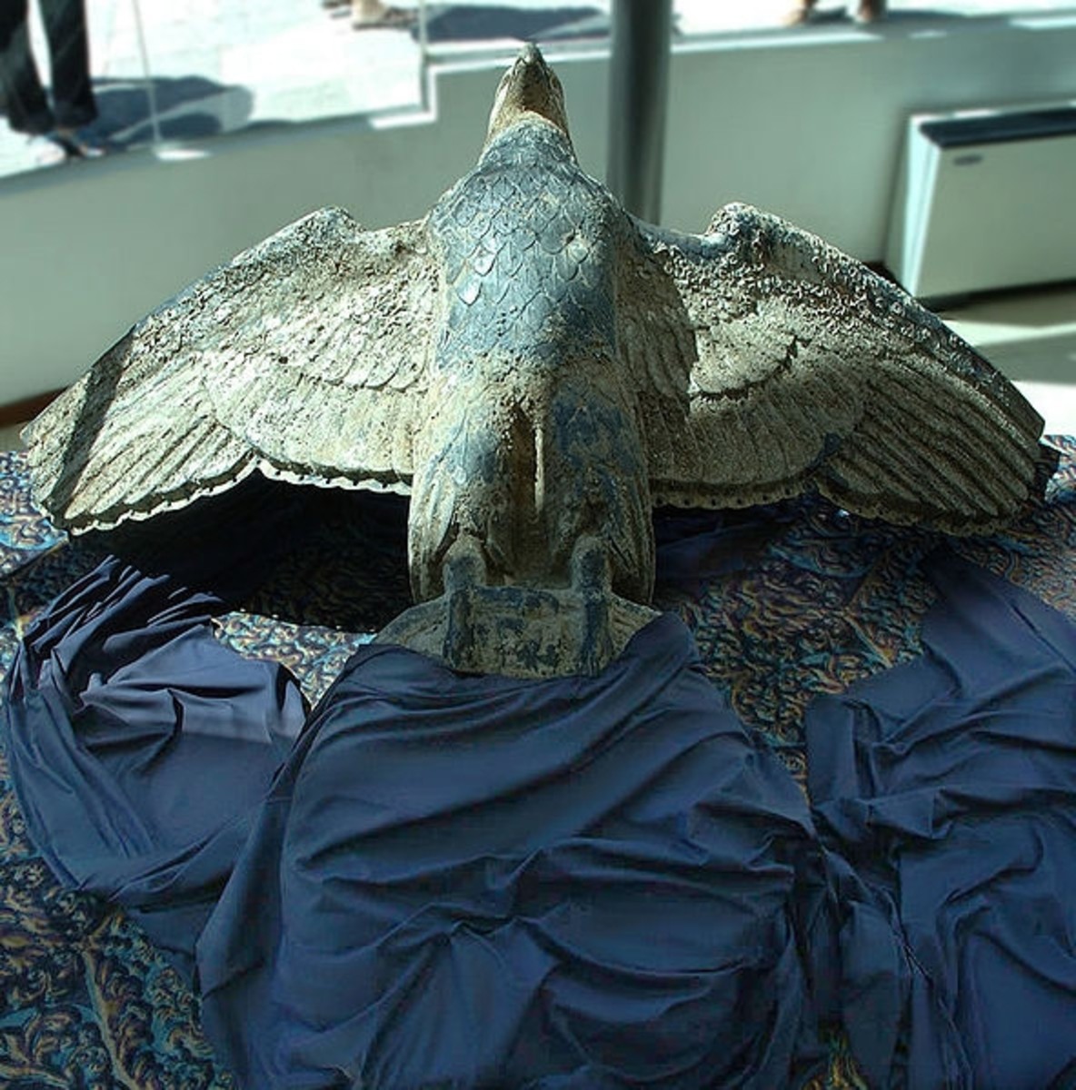 Bronze eagle from stern of Graf Spee (Nazi symbol covered)