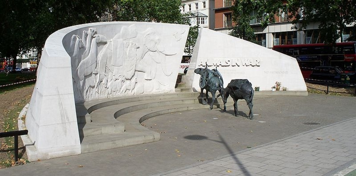 The Animals in War Memorial in Hyde Park, London commemorates the countless animals that have served and died under British military command throughout history.