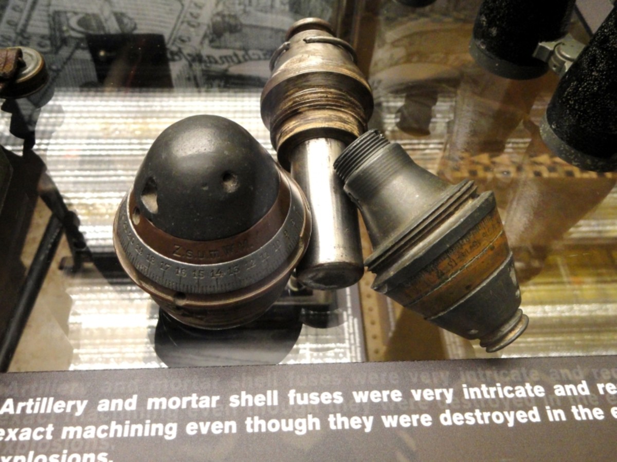 WW1 Artillery fuses exhibited in the National World War I Museum in Kansas City, Missouri, USA.