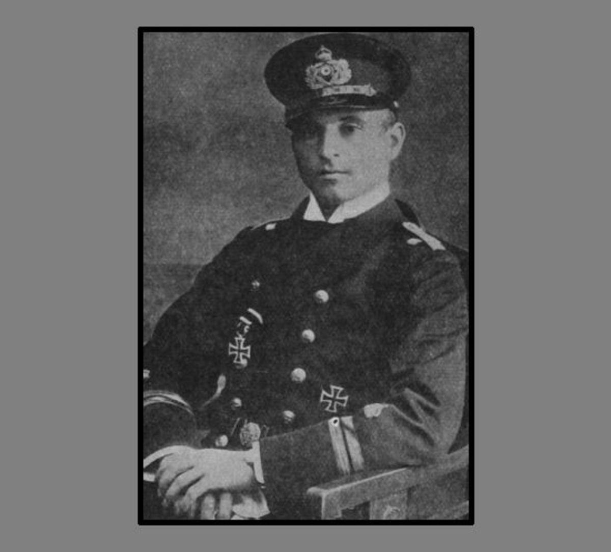 WWI: Kapitanleutnant Otto Weddigen commander of German submarine U-9 during Great War.