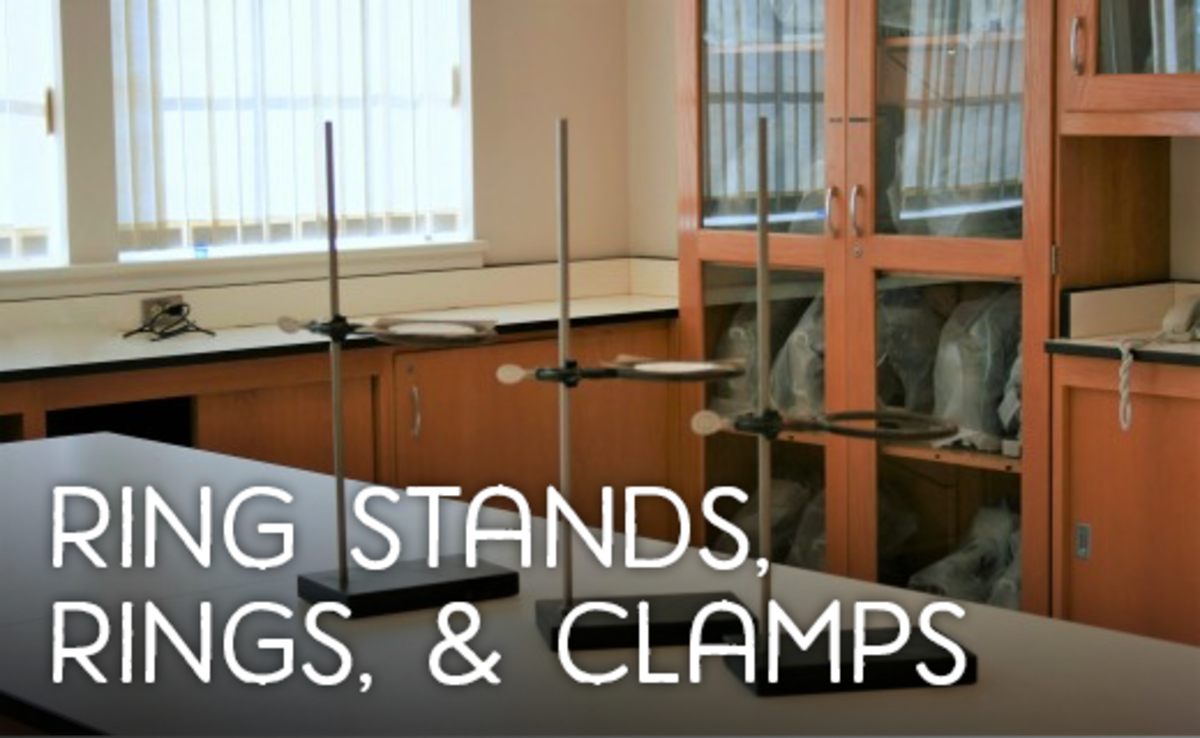 Ring stands with rings attached Chemistry Laboratory Equipment