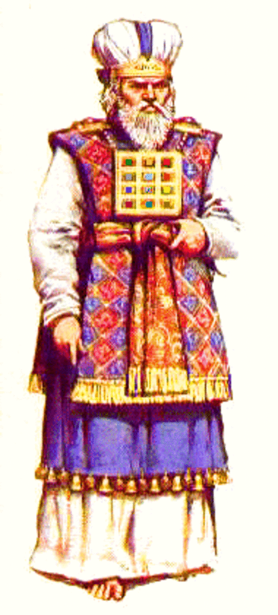 The High Priestly Robes as worn with the Breastplate in place