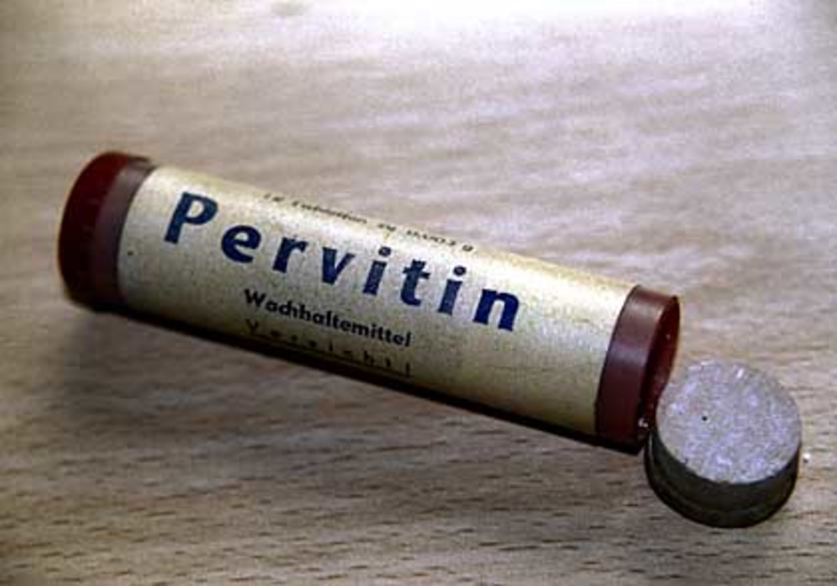 Pervitin and the original container it was distributed to German soldiers in during WWII. 