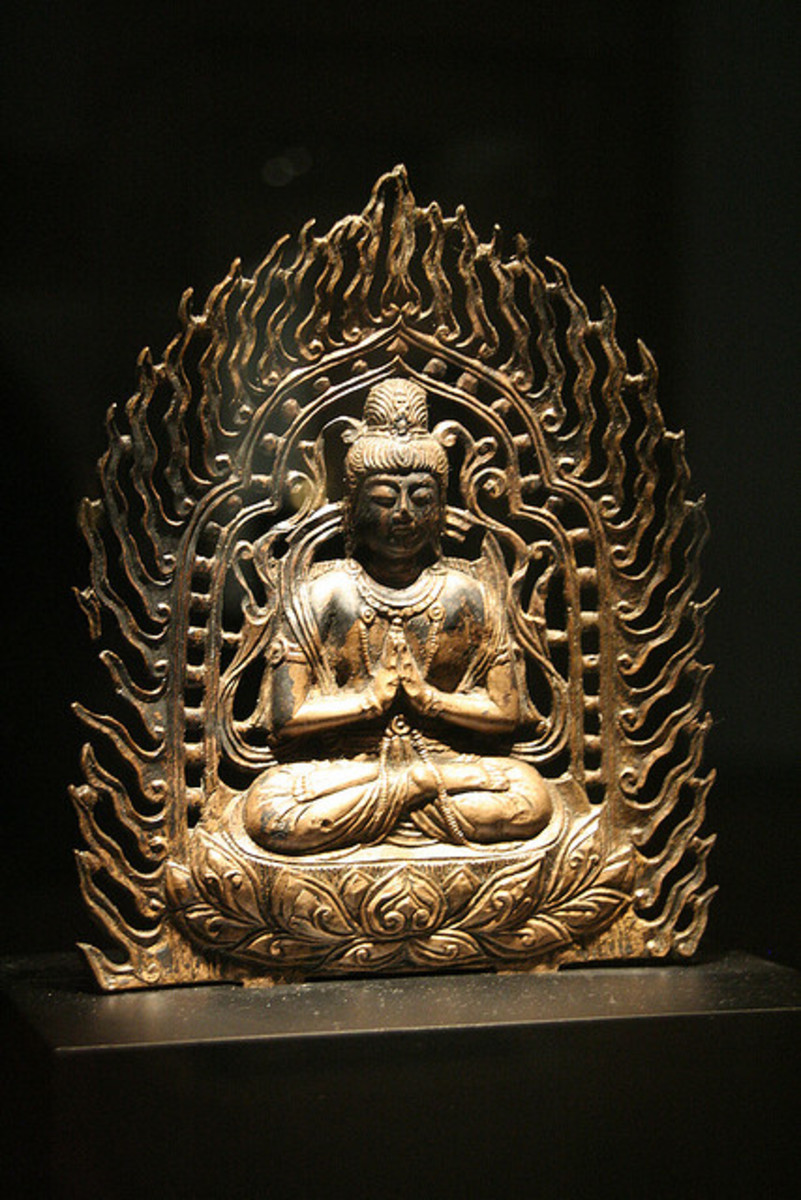Statuette Bouddha Abhaya Mudra en bronze H7cm. 