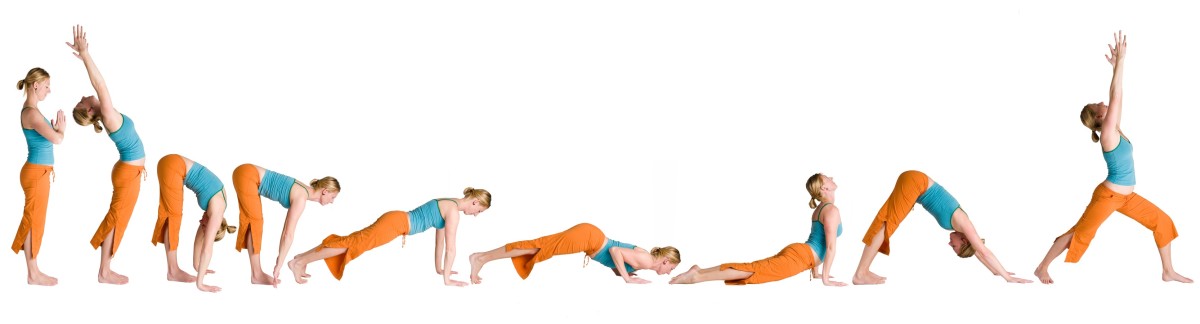 The Sun Salutation helps lengthen and strengthen, and burn calories to aid weight loss.