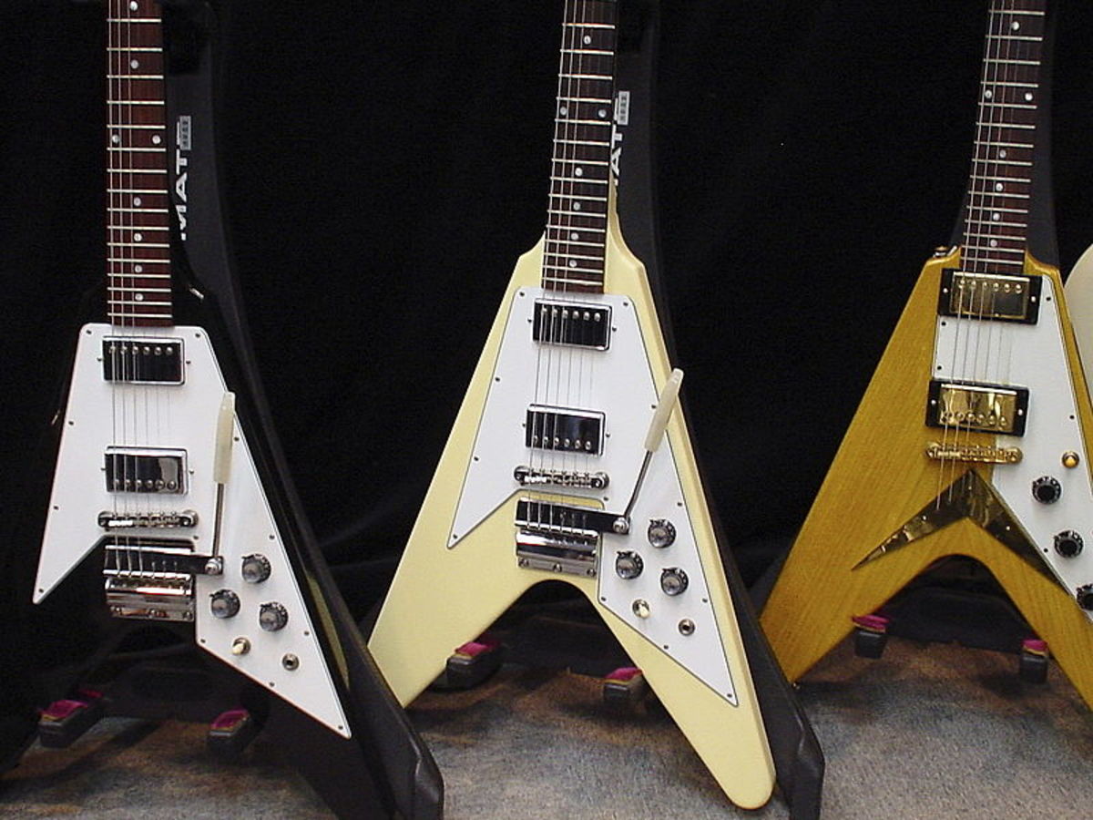The Gibson Flying V is the forerunner of all modern V-shaped guitars. 