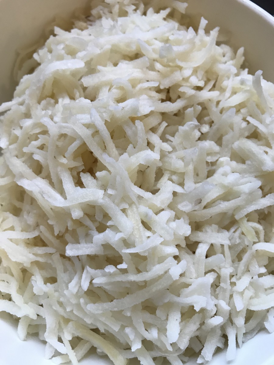 Frozen hash browns can be used as is. If you are using the dehydrated kind, make sure you soak them for about 20 minutes, according to package directions.
