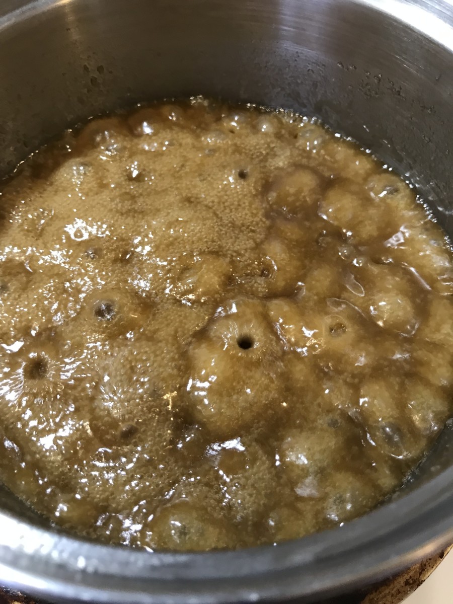 Boil Three Minutes: Bring the butter and brown sugar up to a boil and let it boil for 3 minutes. This creates that stunningly delicious butter toffee flavor. It's only 3 minutes, so be patient.