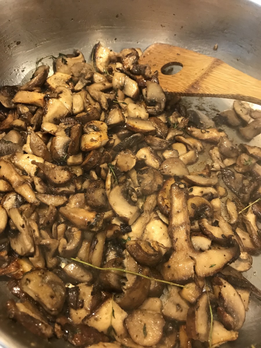 Cook the mushrooms until golden and toasty.