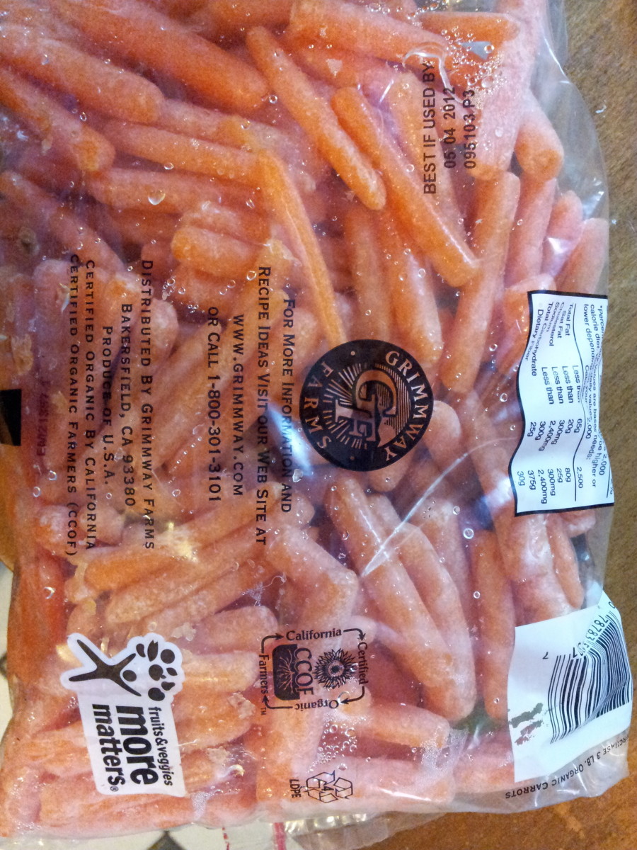 Carrots should be kept in a plastic bag to keep the moisture in. If you buy them pre-bagged, make sure to take note of the 'best if used by' date on the bag!