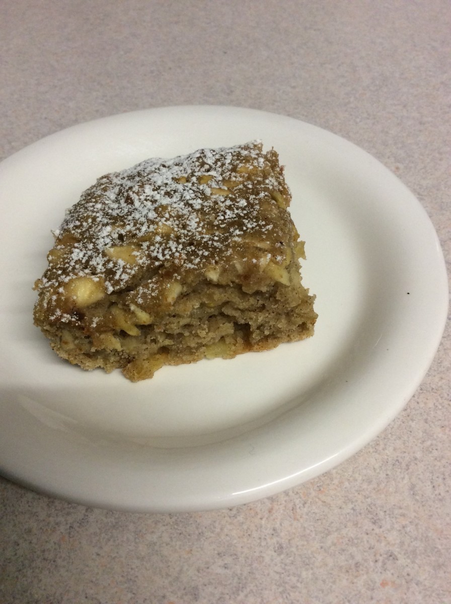 Apple cake made with whole wheat pastry flour