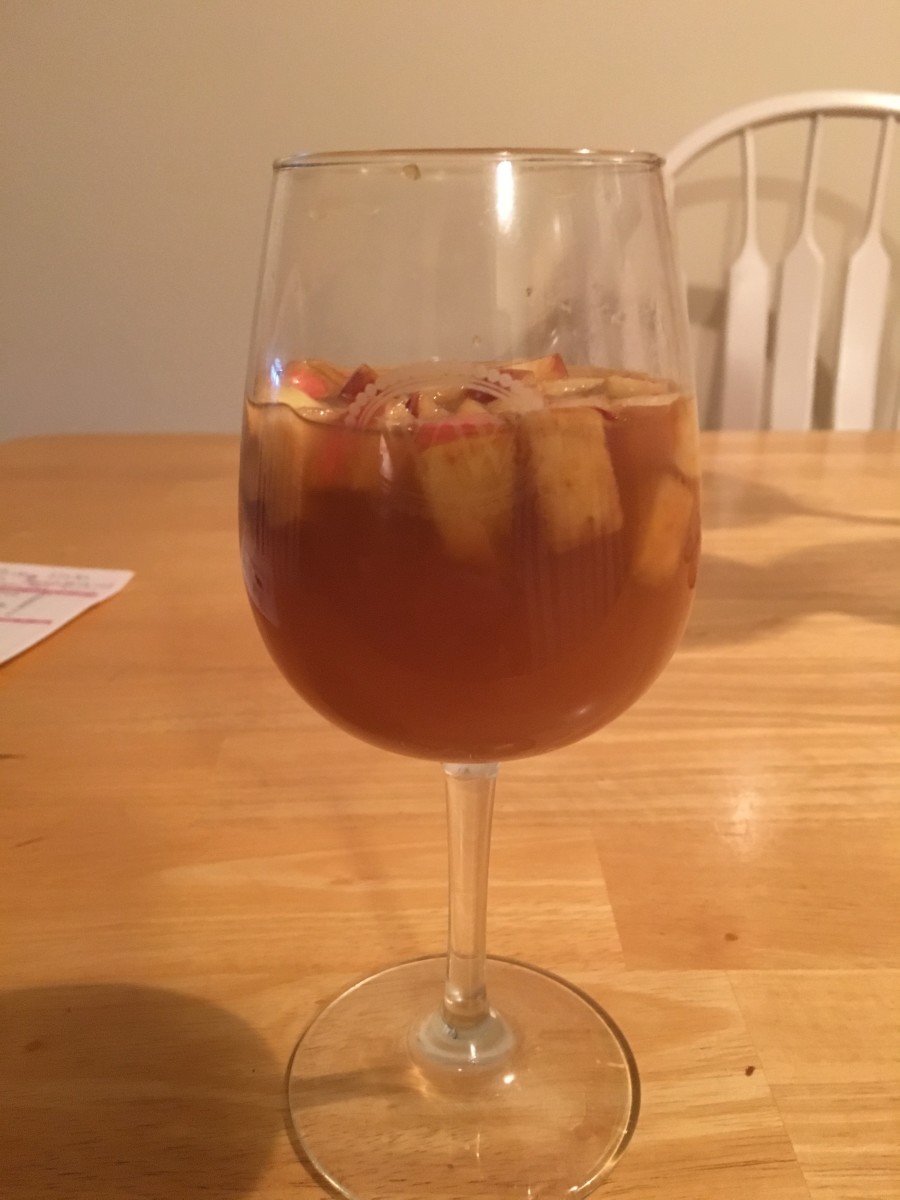 When you serve the sangria, make sure that you add a little bit of the fruit to the glass. 