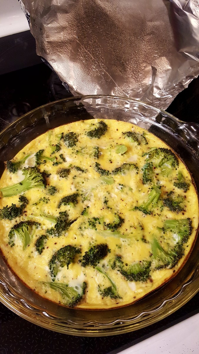 Broccoli and Swiss cheese crustless quiche