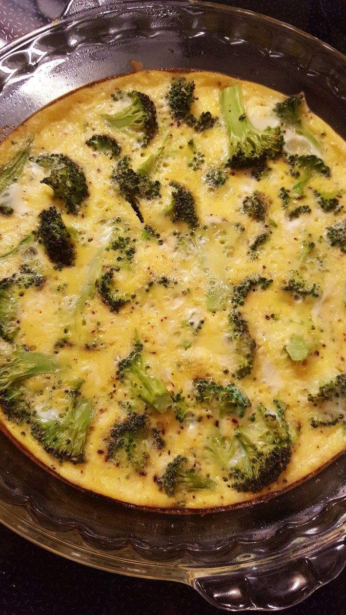 Vegetarian broccoli and Swiss cheese crustless quiche