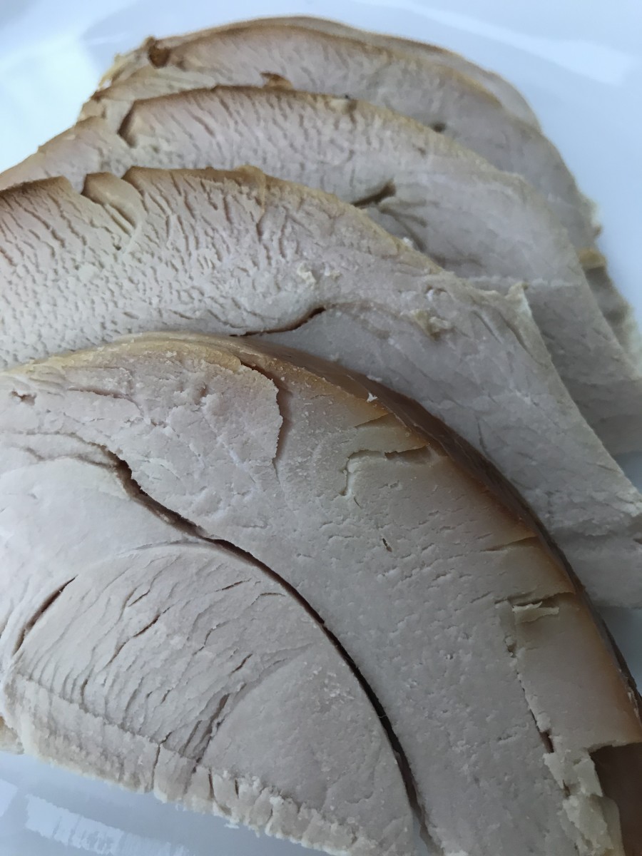 Sliced, the turkey is ready to serve. It makes a pretty glorious sandwich too!