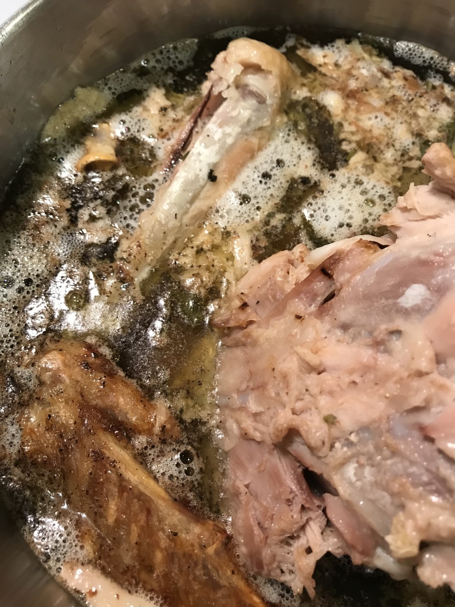 Bring the broth up to a simmer and allow it to barely simmer for several hours. I've left them on the stove for half a day or more at times. The longer it simmers, the richer the finished broth.