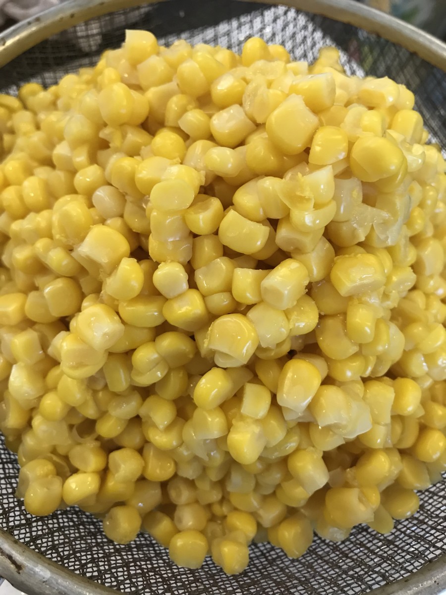 Add the corn. I use canned instead of frozen corn, although it really doesn't matter. Use what works for you. I tend to like the texture and flavor of canned corn more than frozen. Of course, if you have fresh corn, run with it!