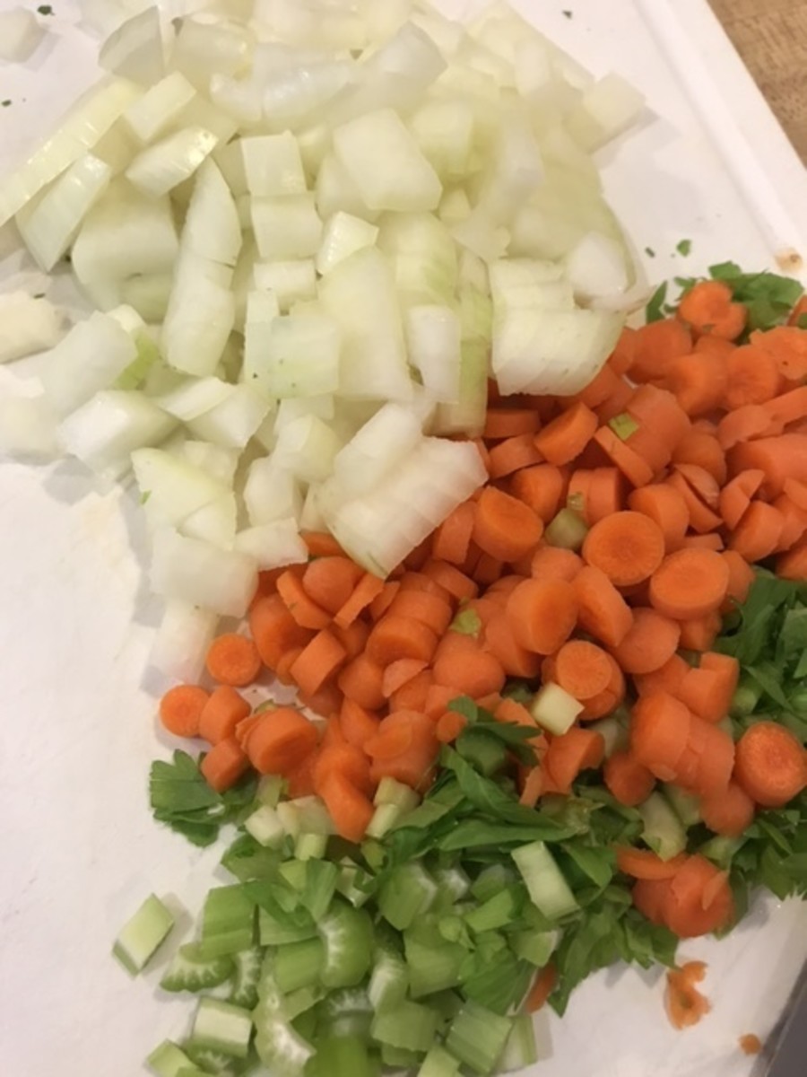 Add the vegetables - carrot, onion garlic and celery to the pot and stir well. Cook just a few minutes until the onion is fragrant and the vegetables are beginning to soften.This takes only about 5-7 minutes, stirring occasionally.