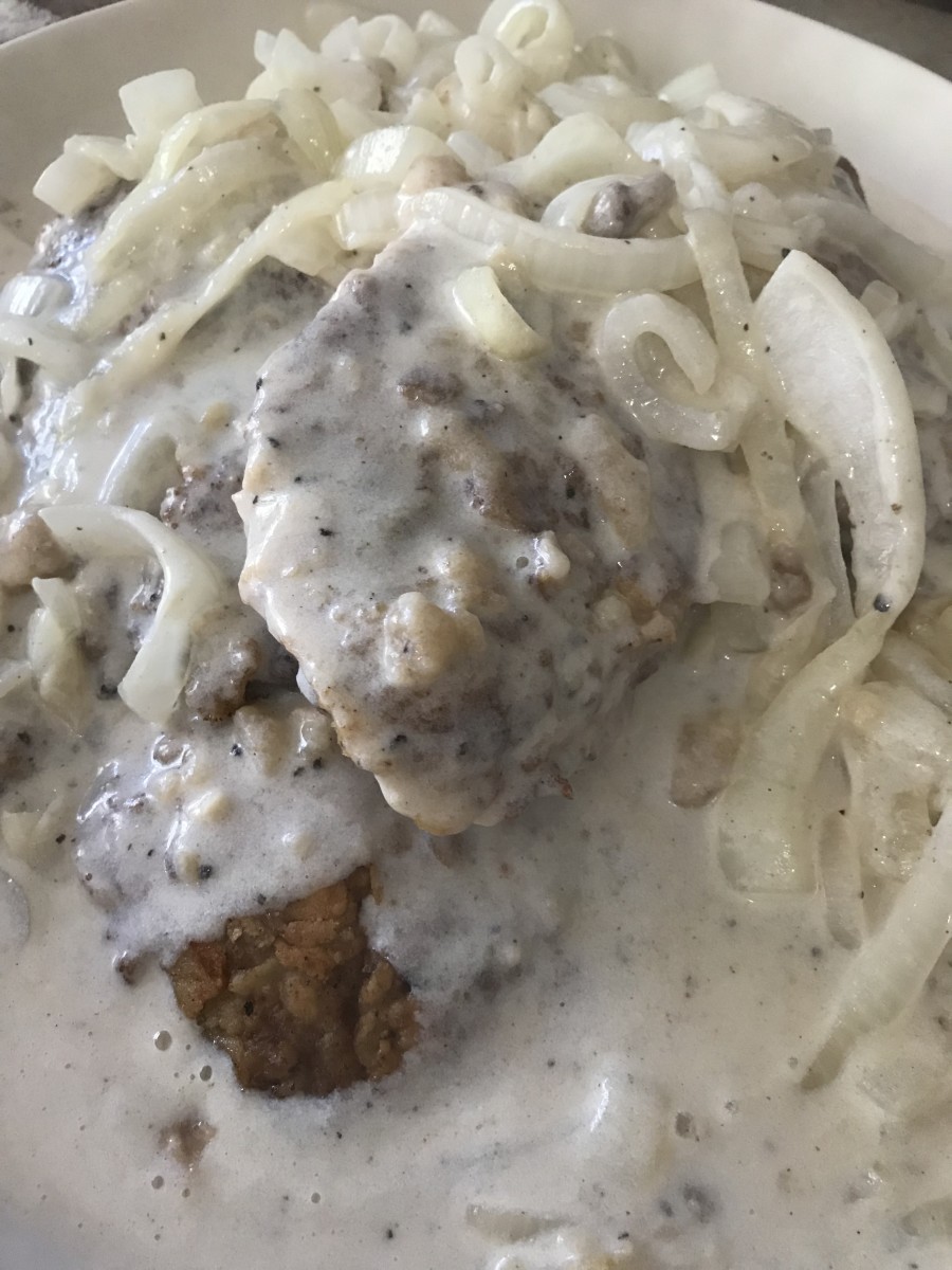 Serve the chicken fried steaks over mashed potatoes or buttered egg noodles with plenty of the rich, creamy onion gravy.