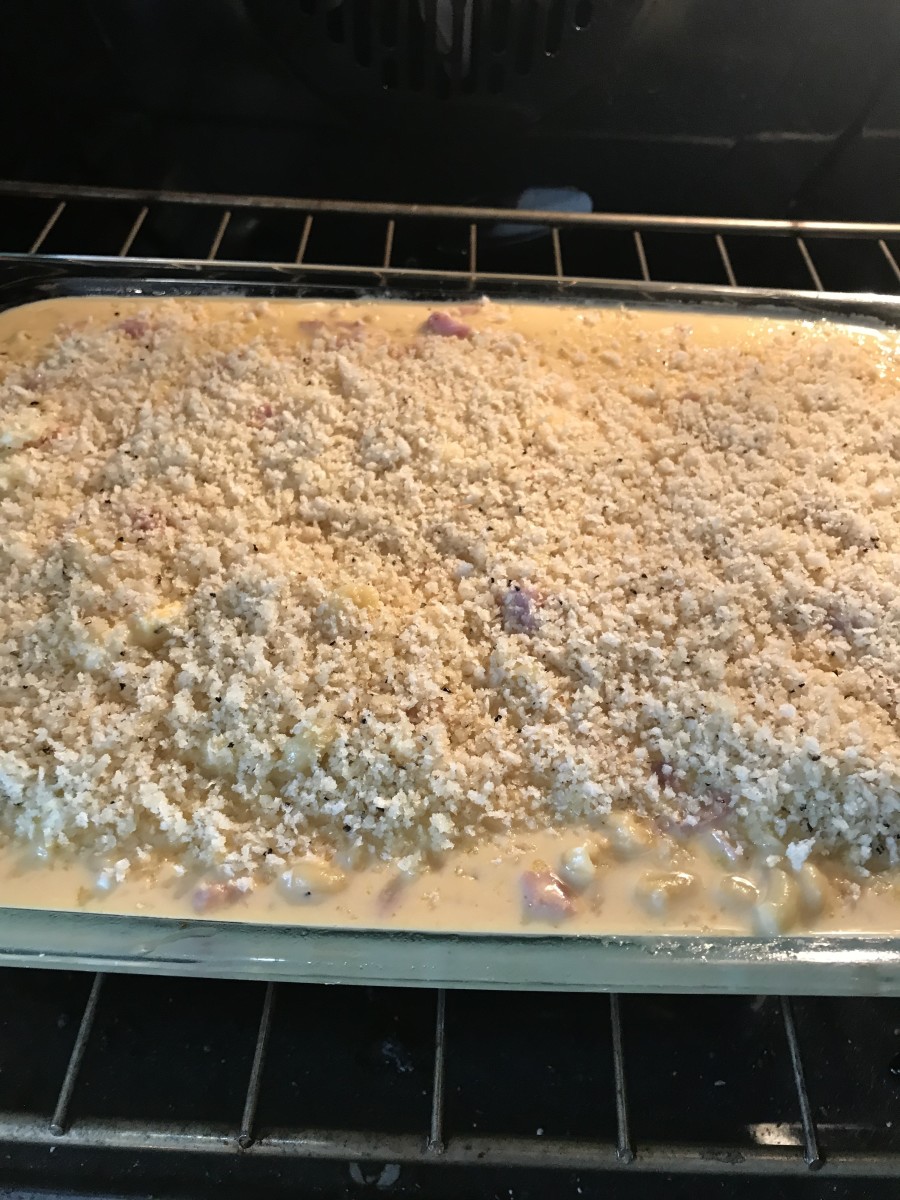 Bake the macaroni and cheese until hot and bubbly all the way through. Allow it to rest for about 5 minutes . . . then serve and enjoy!