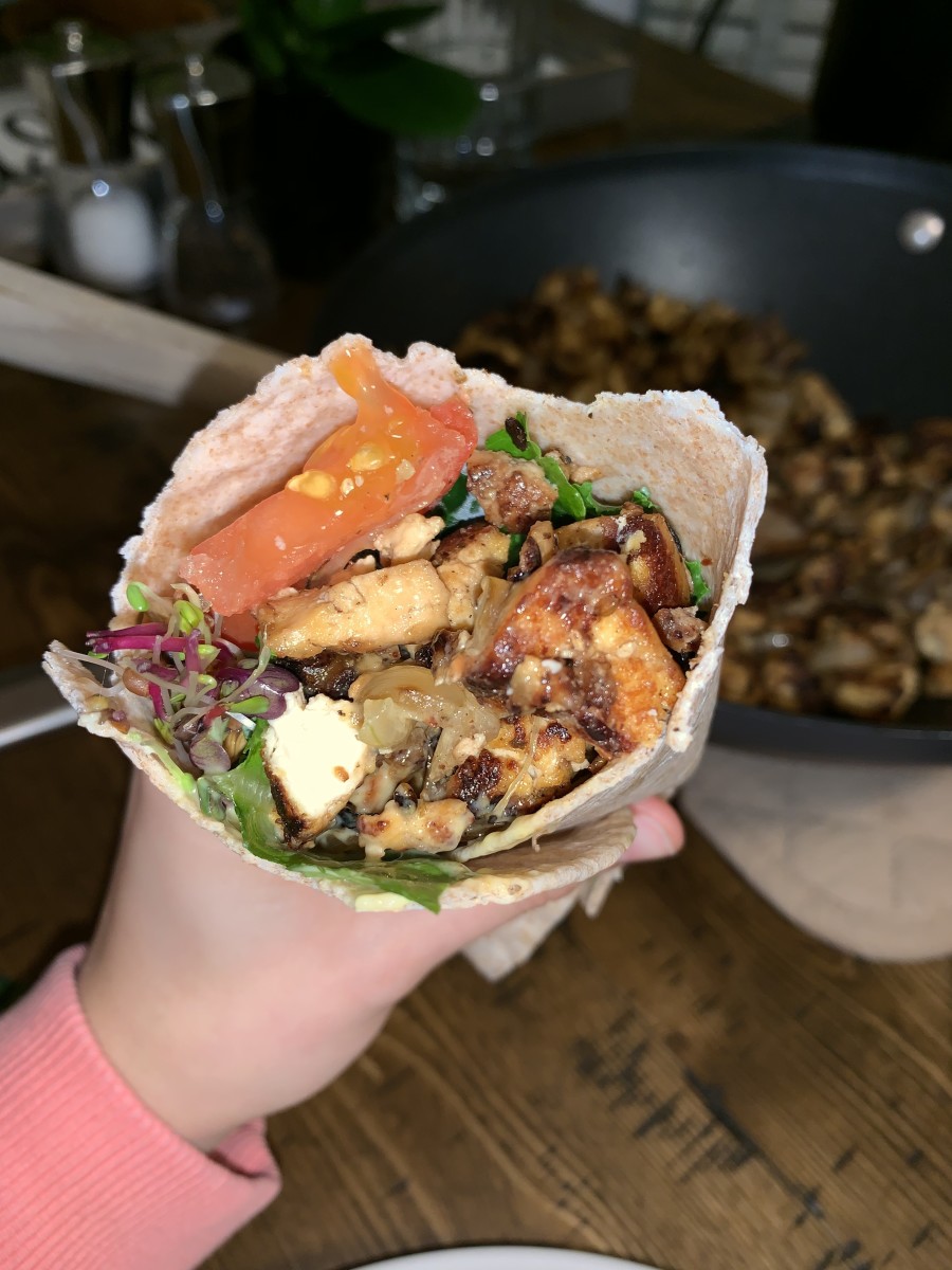 Another way we like to serve up crispy tofu is inside delicious vegetarian burritos!