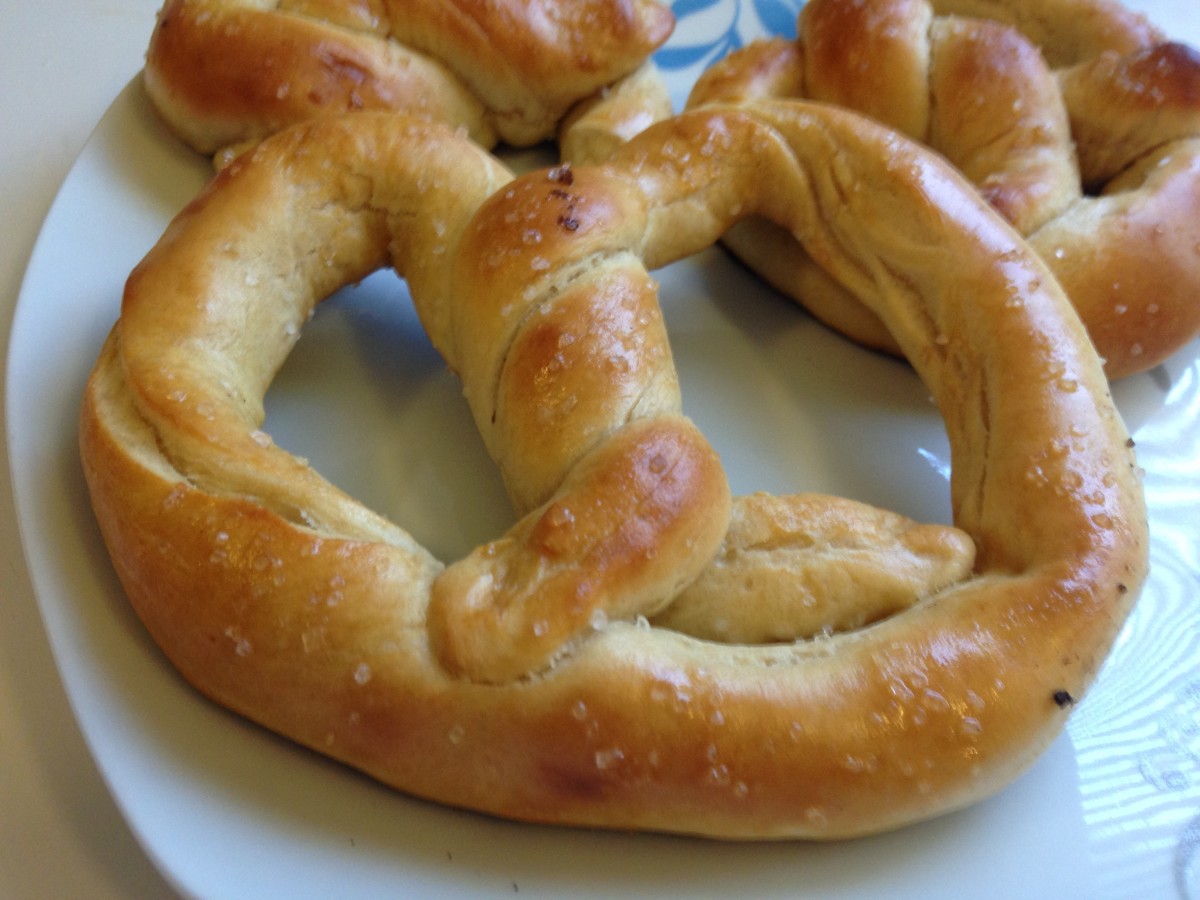 The end result is a shiny, warm, buttery pretzel.