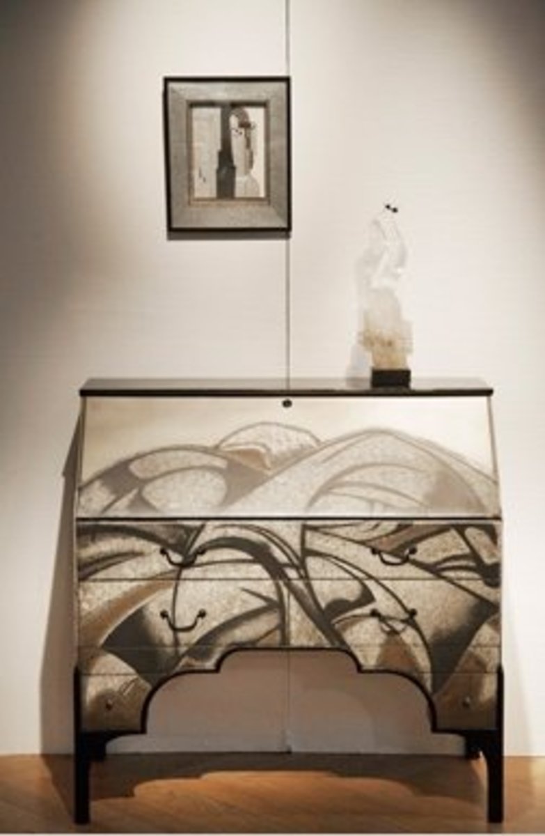 Cabinet by Jan Dunand Featuring an Eggshell Finish  (Sample of Dunand's Work Not From Andy Warhol's Personal Collection)