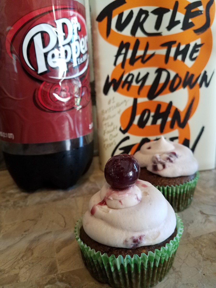 Dr. Pepper Cupcakes with Cherry Almond Vanilla Frosting