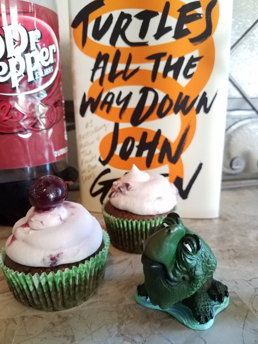 These cupcakes are a sweet accompaniment to "Turtles All The Way Down" by John Green.
