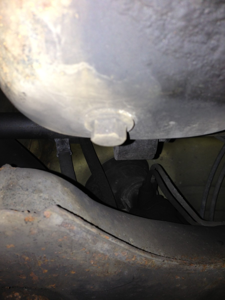 This is the sump plug on the car I serviced for this article. 