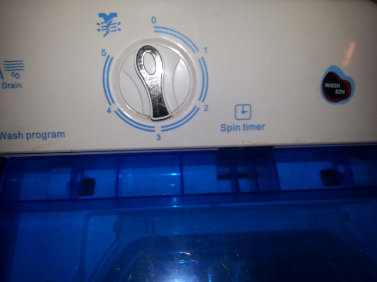 Set your spin timer. The spinner takes a smaller load, so be prepared to divide your washing load when spin drying. (No need to set your Wash Program to 'Drain'.)