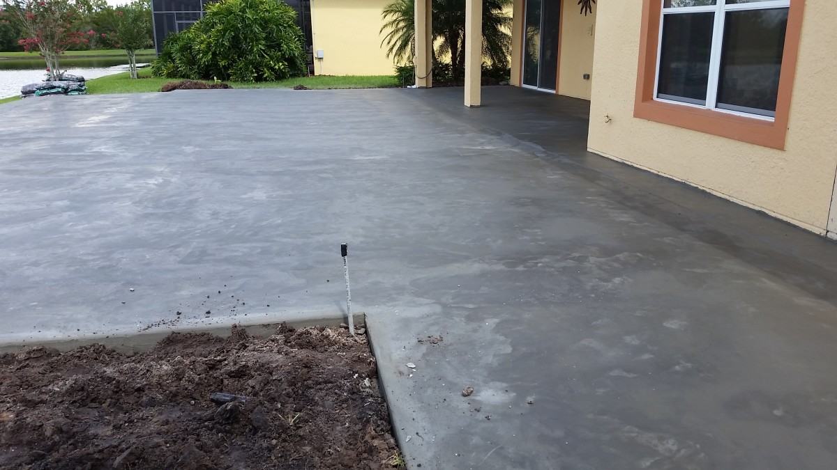 This will get a special finish that keeps the surface cool, but first, it has to cure. Luckily, we had 2 days of sun to help the concrete dry and set. 