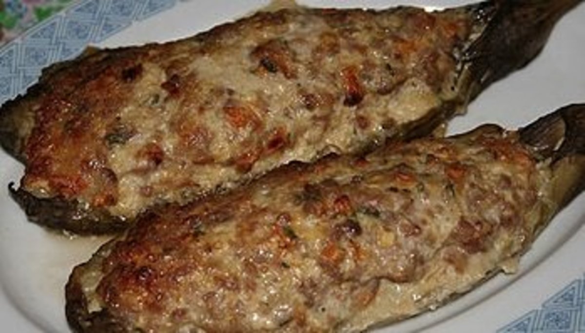 Tortang Talong at Giniling na Baboy (Eggplant Omelet With Ground Pork)