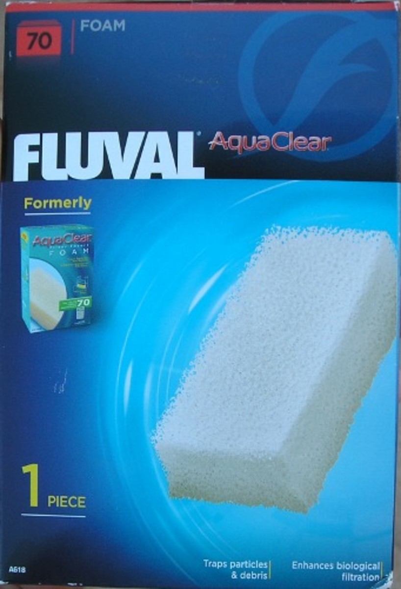 Foam filter media I cut to size for use in my new aquarium setup.