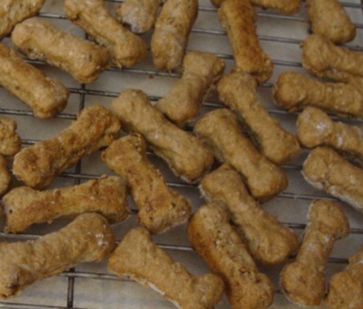 Cool your finished dog treats completely before storing.