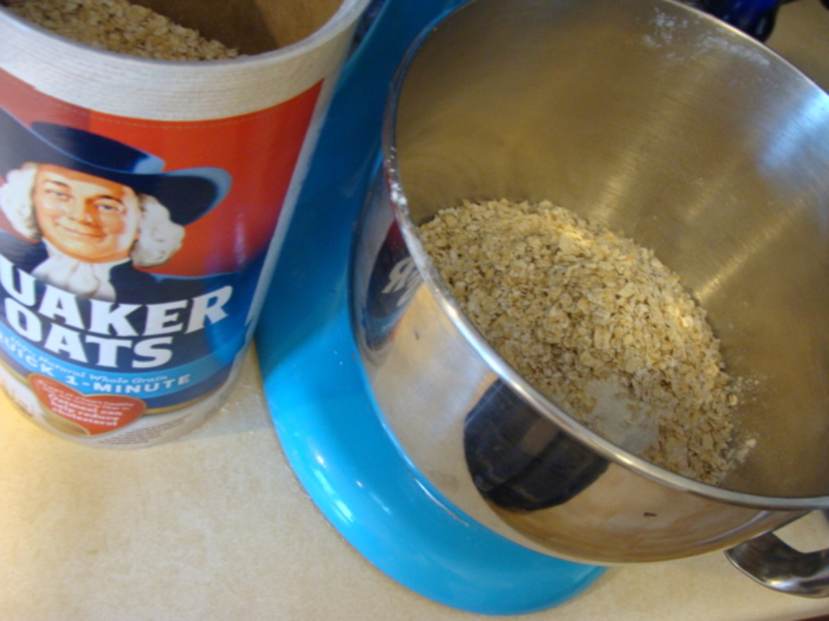 Combine  your oats and flour in your mixing bowl.