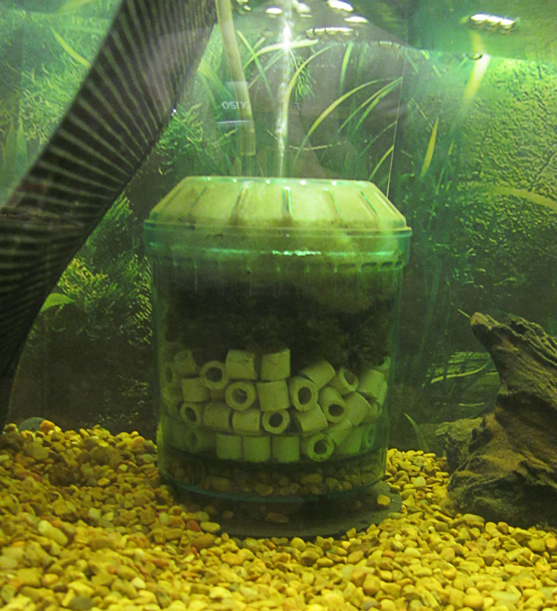 Corner best sale aquarium filter