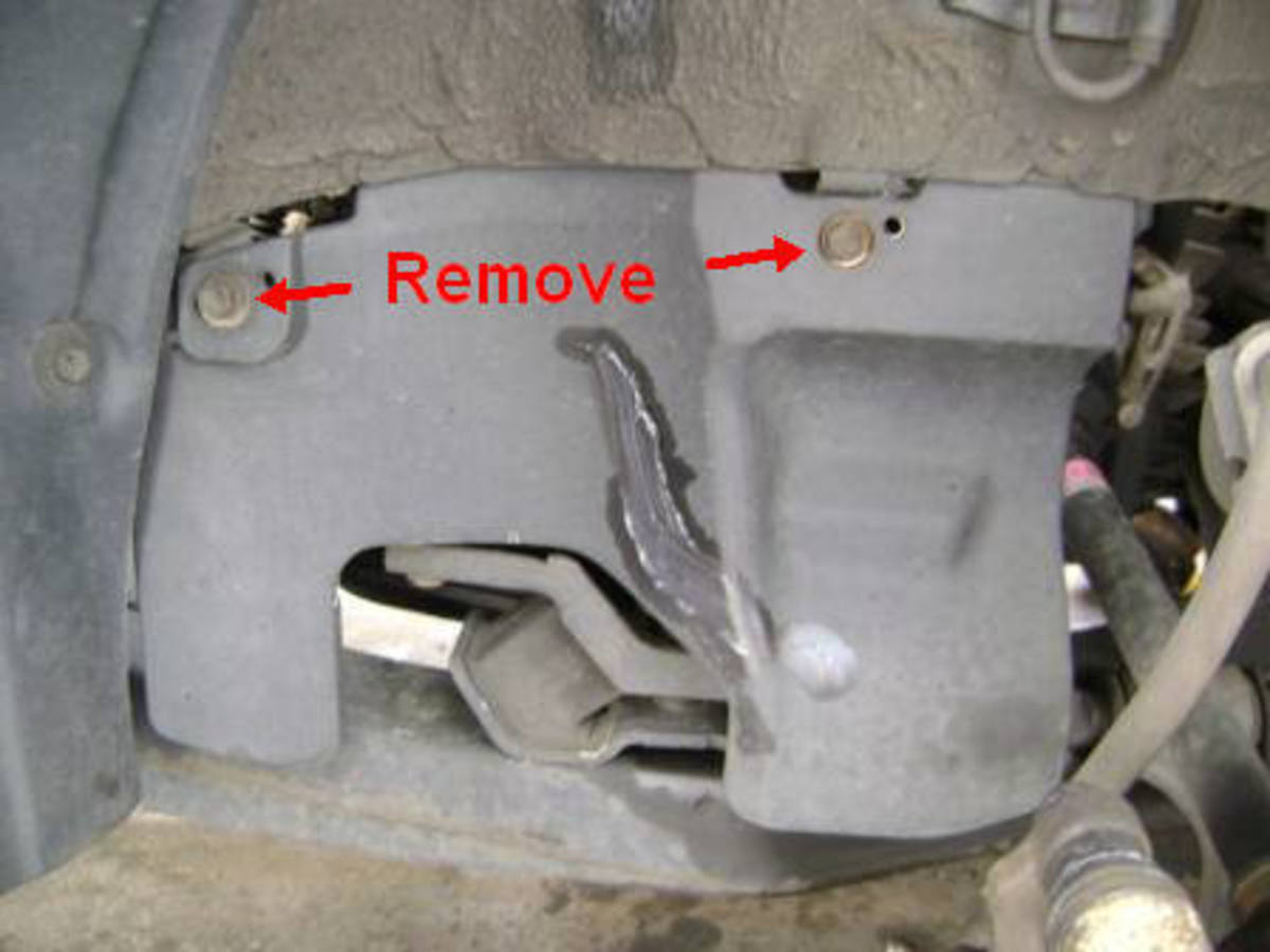 Remove Camry driver-side apron seal