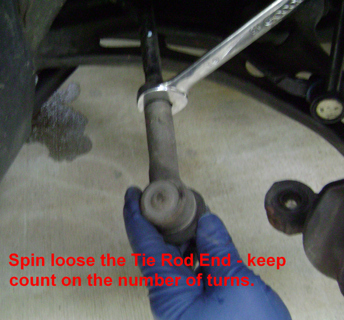 Spin - rotate off Camry outer tie rod end 