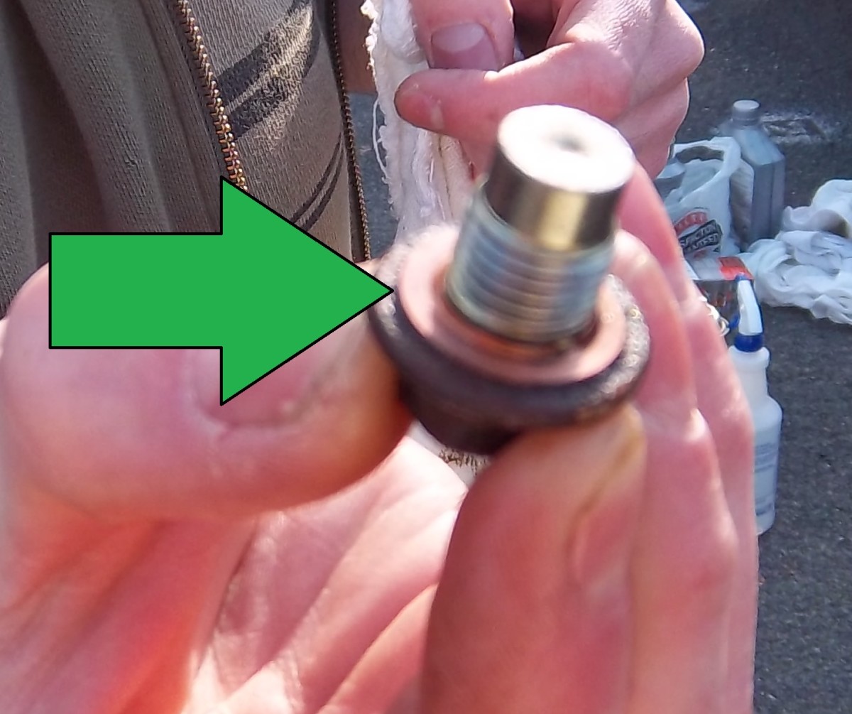 Plastic washer on the drain plug. You'll generally see rubber washers; Toyota happens to use plastic ones.